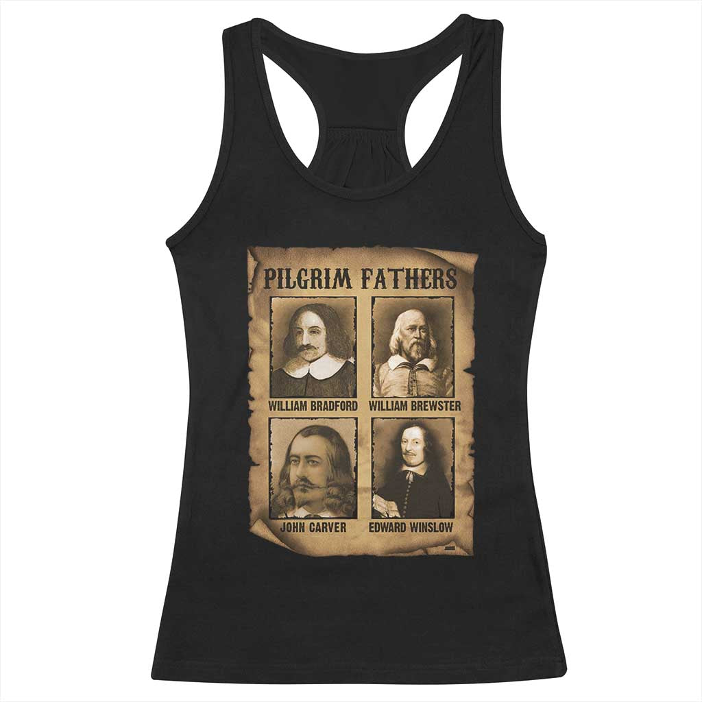 Thanksgiving Pilgrim Fathers Racerback Tank Top Plymouth Colony Massachusetts History TS11 Black Print Your Wear