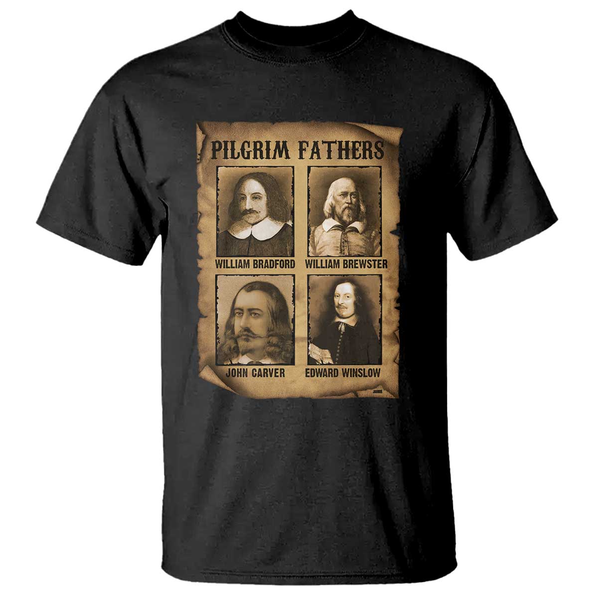 Thanksgiving Pilgrim Fathers T Shirt Plymouth Colony Massachusetts History TS11 Black Print Your Wear