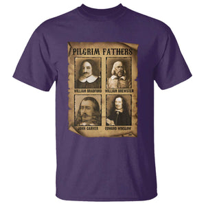Thanksgiving Pilgrim Fathers T Shirt Plymouth Colony Massachusetts History TS11 Purple Print Your Wear