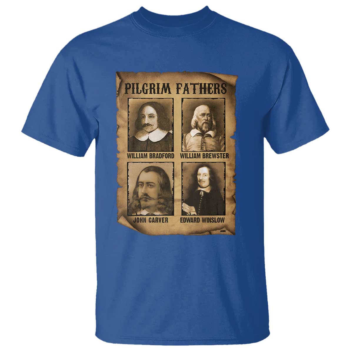 Thanksgiving Pilgrim Fathers T Shirt Plymouth Colony Massachusetts History TS11 Royal Blue Print Your Wear