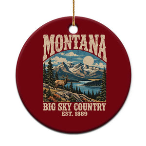 Montana Big Sky Country Rocky Mountain Souvenir Ceramic Ornament