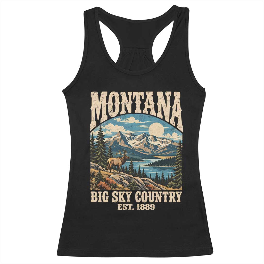 Montana Big Sky Country Rocky Mountain Souvenir Racerback Tank Top