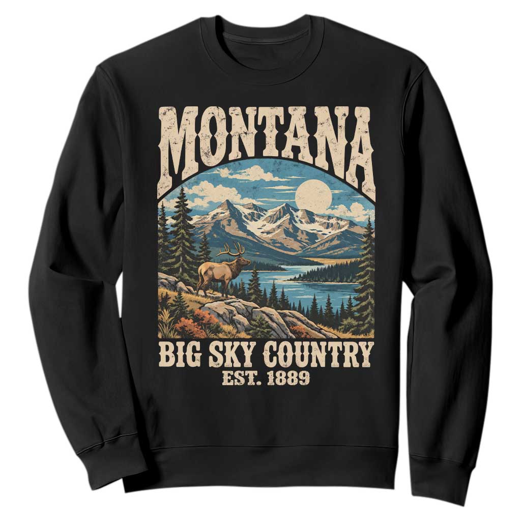 Montana Big Sky Country Rocky Mountain Souvenir Sweatshirt