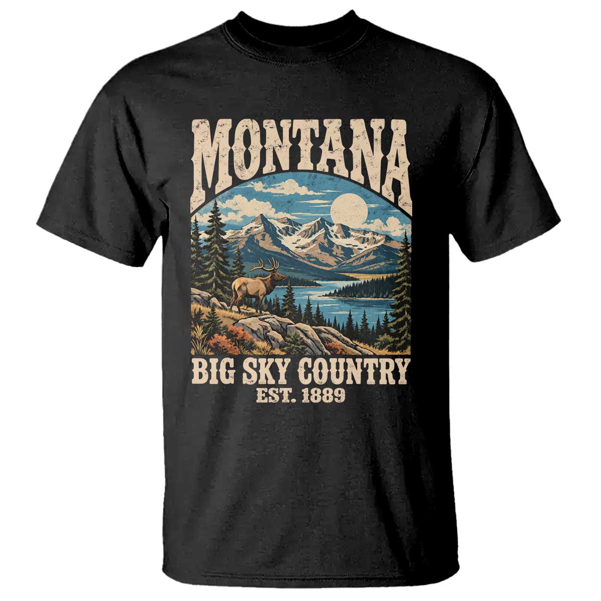 Montana Big Sky Country Rocky Mountain Souvenir T Shirt
