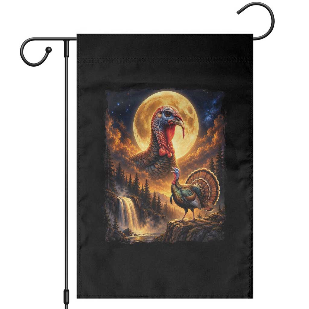 Turkey Howling at The Moon Wildlife Thanksgiving Garden Flag Turkey Hunting Humor
