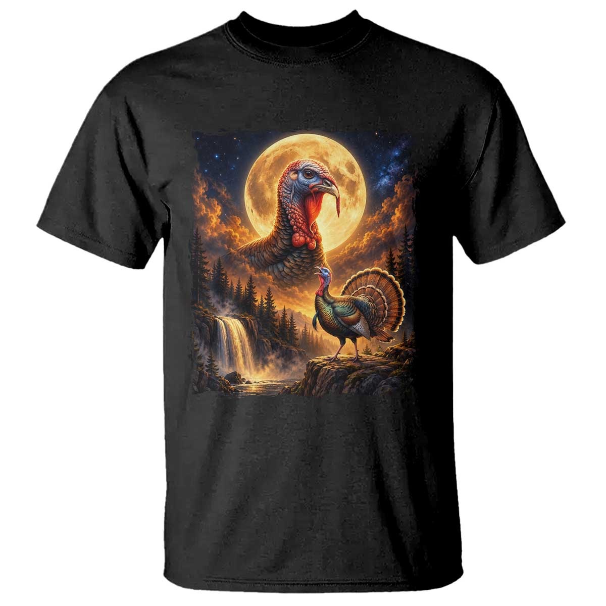 Turkey Howling at The Moon Wildlife Thanksgiving T Shirt Turkey Hunting Humor