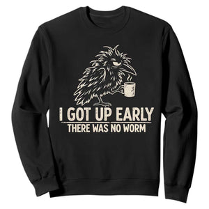 I Got Up Early There Was No Worm Funny Grumpy Raven Sweatshirt