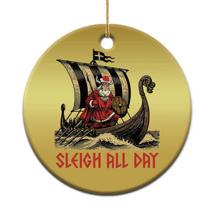 Funny Xmas Santa Viking Christmas Ornament Sleigh All Day Xmas Pagan Norse Longship TS11 Print Your Wear