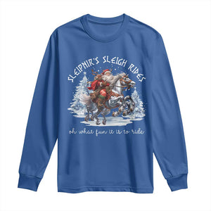 Funny Christmas Santa Viking Long Sleeve Shirt Sleipnir's Sleigh Rides Oh What Fun It Is To Ride TS11 Royal Blue Print Your Wear