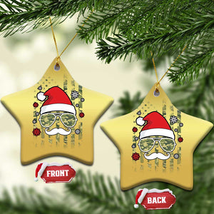 Funny Christmas Veteran Christmas Ornament Santa Hat Camo American Flag TS11 Star Gold Print Your Wear