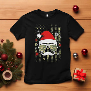 Funny Christmas Veteran T Shirt Santa Hat Camo American Flag TS11 Black Print Your Wear