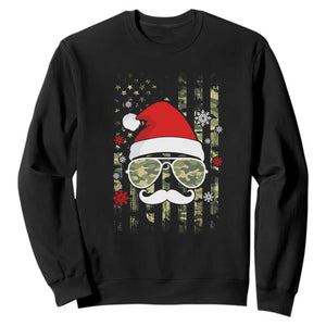 Funny Christmas Veteran Sweatshirt Santa Hat Camo American Flag TS11 Black Print Your Wear