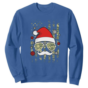 Funny Christmas Veteran Sweatshirt Santa Hat Camo American Flag TS11 Royal Blue Print Your Wear