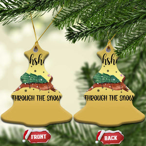 Funny Xmas Wiener Dog Christmas Ornament Dachshund Through The Snow Xmas Tree TS11 Christmas Tree Gold Print Your Wear