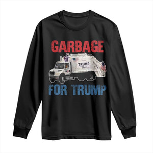 Garbage For Trump 2024 Long Sleeve Shirt Vintage Truck American Flag TS11 Black Print Your Wear