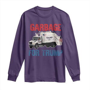 Garbage For Trump 2024 Long Sleeve Shirt Vintage Truck American Flag TS11 Purple Print Your Wear