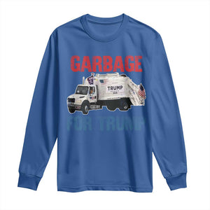 Garbage For Trump 2024 Long Sleeve Shirt Vintage Truck American Flag TS11 Royal Blue Print Your Wear