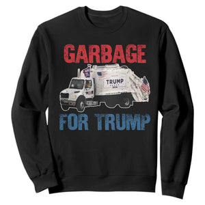 Garbage For Trump 2024 Sweatshirt Vintage Truck American Flag TS11 Black Print Your Wear