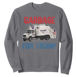 Garbage For Trump 2024 Sweatshirt Vintage Truck American Flag TS11 Charcoal Print Your Wear