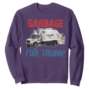 Garbage For Trump 2024 Sweatshirt Vintage Truck American Flag TS11 Purple Print Your Wear