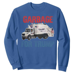 Garbage For Trump 2024 Sweatshirt Vintage Truck American Flag TS11 Royal Blue Print Your Wear