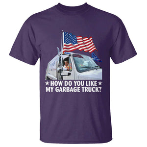 Funny Trump Garbage 2024 T Shirt How Do You Like My Garbage Truck American Flag TS11 Purple Print Your Wear