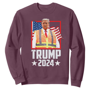 Funny Trump Garbage 2024 Sweatshirt American Flag TS11 Maroon Print Your Wear