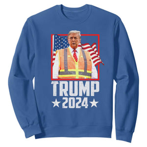 Funny Trump Garbage 2024 Sweatshirt American Flag TS11 Royal Blue Print Your Wear