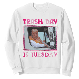 Funny Trump Garbage 2024 Sweatshirt Trash Day Is Tuesday Pink Trump TS11 White Print Your Wear