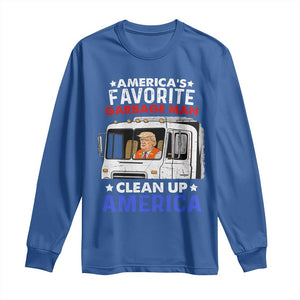 Funny Trump Garbage 2024 Long Sleeve Shirt America's Favorite Garbage Man Clean Up America TS11 Royal Blue Print Your Wear