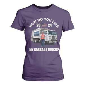 Funny Trump Garbage 2024 T Shirt For Women How Do You Like My Garbage Truck 2024 TS11 Purple Print Your Wear