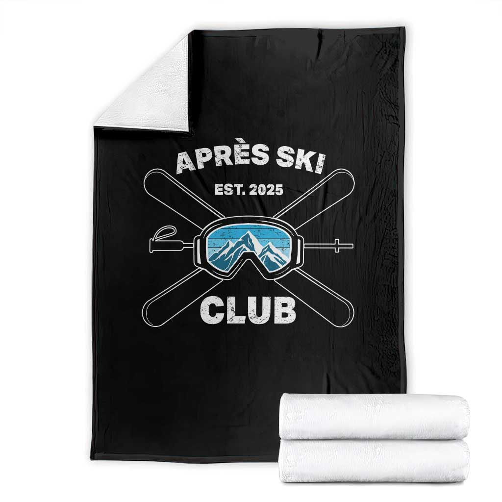 Apres Ski Club 2025 Throw Blanket Skiing Winter Sport Mountain TS11 Black Print Your Wear