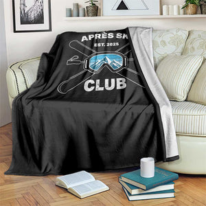 Apres Ski Club 2025 Throw Blanket Skiing Winter Sport Mountain TS11 Print Your Wear