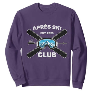 Apres Ski Club 2025 Sweatshirt Skiing Winter Sport Mountain TS11 Purple Print Your Wear