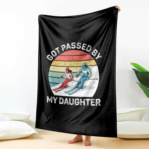 Funny Skiing Dad Throw Blanket Got Passed By My Daughter Retro Vintage TS11 Print Your Wear