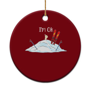 Funny Skiing Snowboarding Ceramic Ornament I Am Okay Ski Crash Winter Sport TS11 1pc Red Print Your Wear