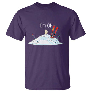 Funny Skiing Snowboarding T Shirt I Am Okay Ski Crash Winter Sport TS11 Purple Print Your Wear