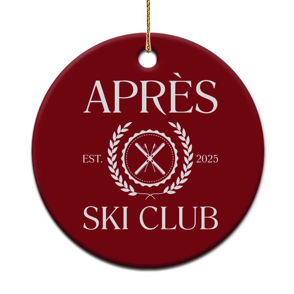 Apres Ski Club 2025 Ceramic Ornament Winter Vacation Drinking Party TS11 1pc Red Print Your Wear