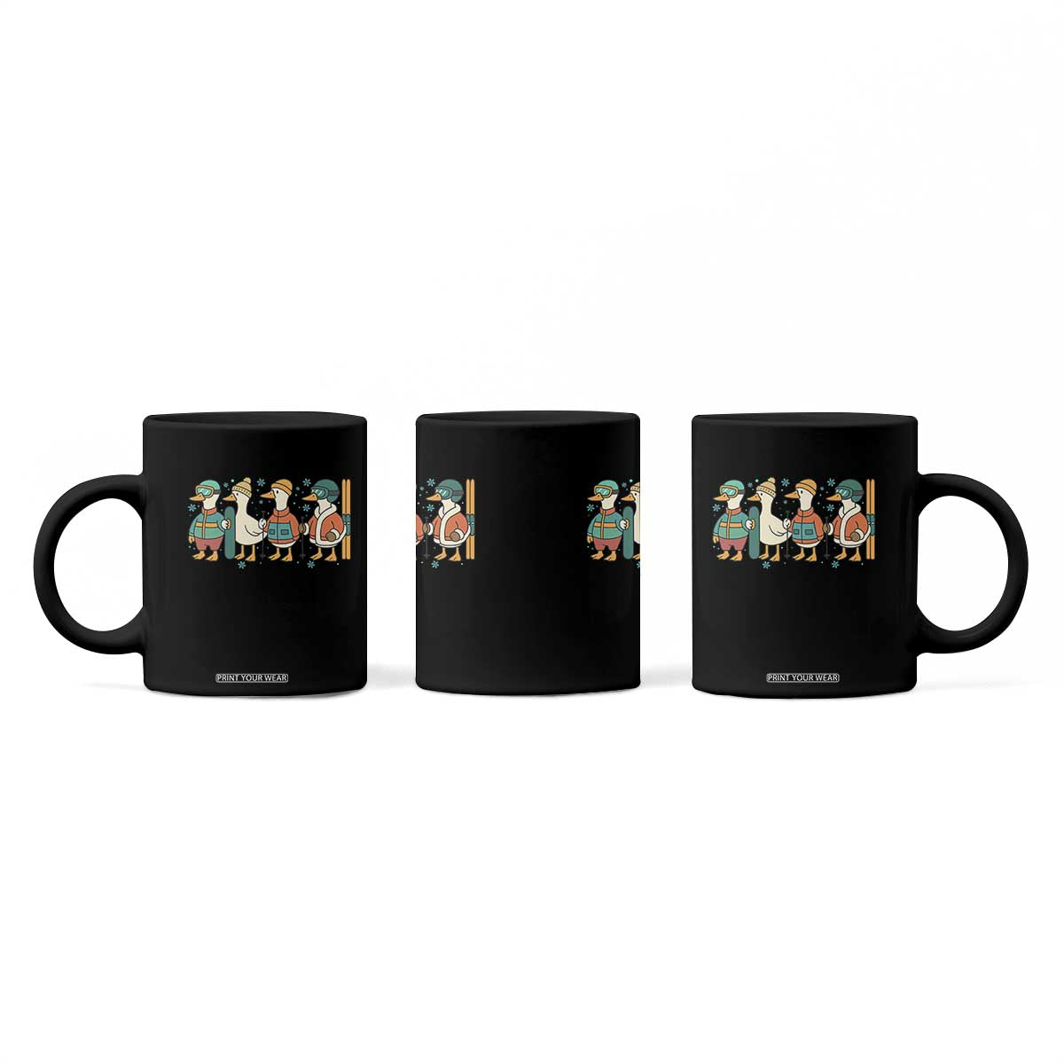 Funny Ski Snowboard Goose Coffee Mug Up To Snow Good Winter Sport TS11 Print Your Wear
