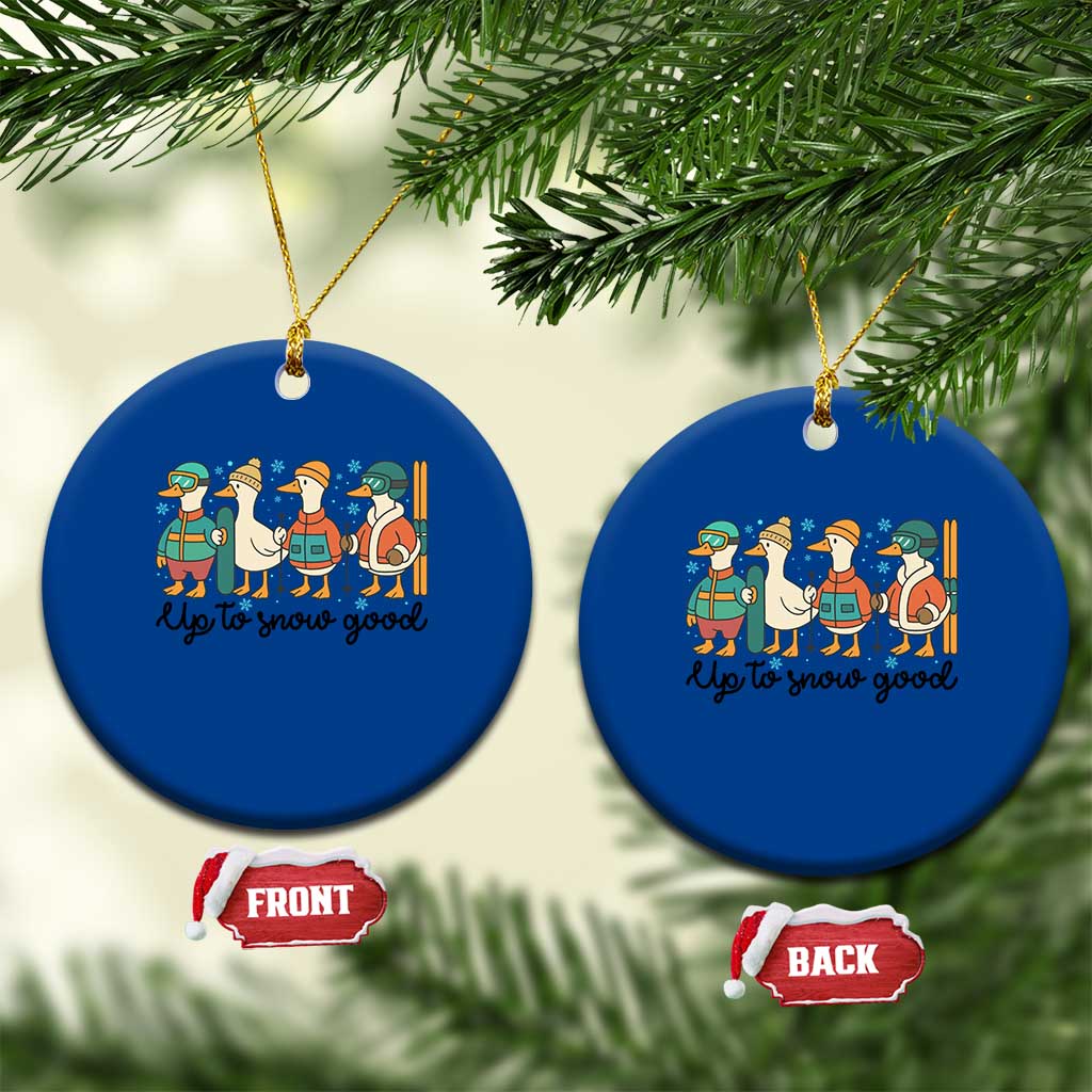 Funny Ski Snowboard Goose Ceramic Ornament Up To Snow Good Winter Sport TS11 1pc Blue Print Your Wear