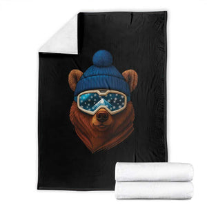 Grizzly Bear Snowboard Goggles Skiing Snow Winter Sport Throw Blanket TS11 Black Print Your Wear