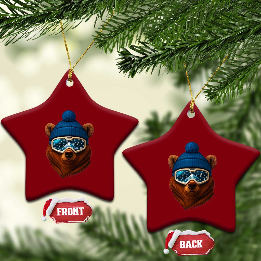 Grizzly Bear Snowboard Goggles Skiing Snow Winter Sport Ceramic Ornament TS11 Print Your Wear