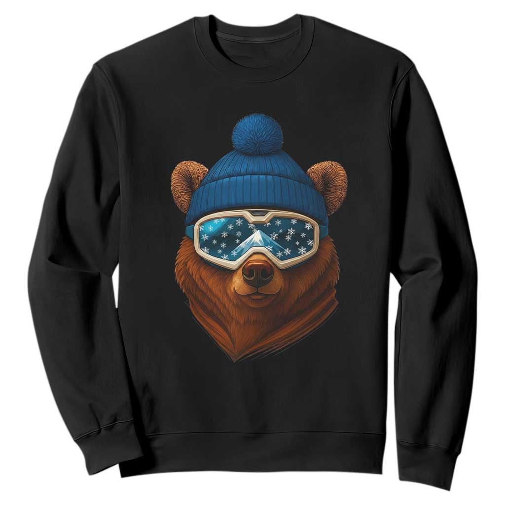 Grizzly Bear Snowboard Goggles Skiing Snow Winter Sport Sweatshirt TS11 Black Print Your Wear