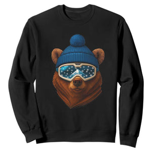 Grizzly Bear Snowboard Goggles Skiing Snow Winter Sport Sweatshirt TS11 Black Print Your Wear