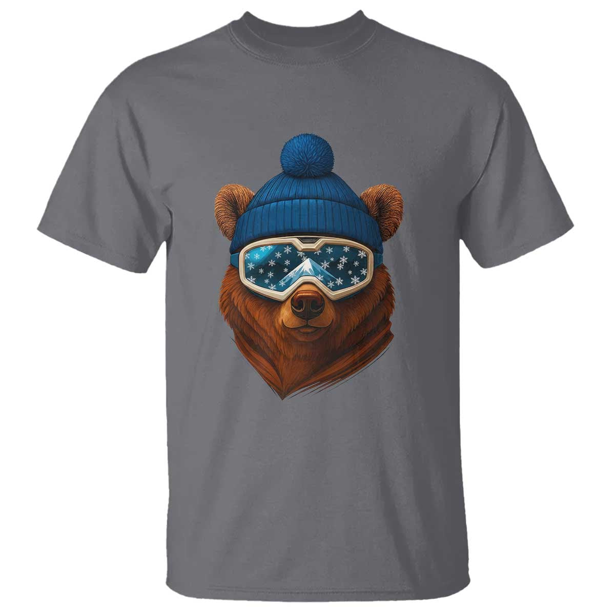 Grizzly Bear Snowboard Goggles Skiing Snow Winter Sport T Shirt TS11 Charcoal Print Your Wear