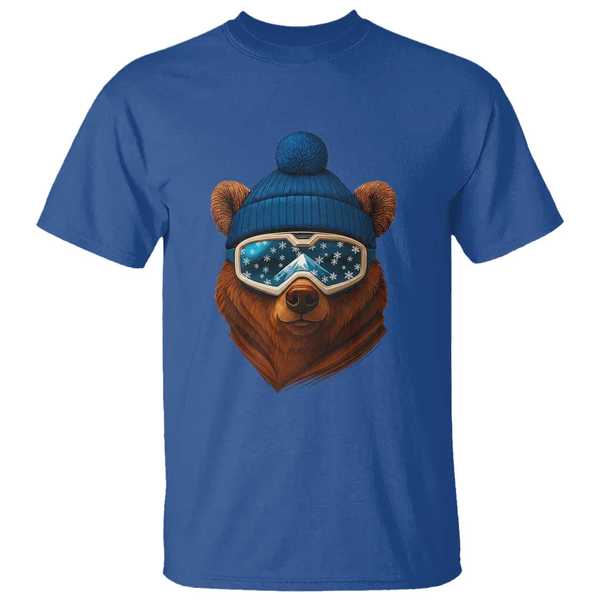 Grizzly Bear Snowboard Goggles Skiing Snow Winter Sport T Shirt TS11 Royal Blue Print Your Wear