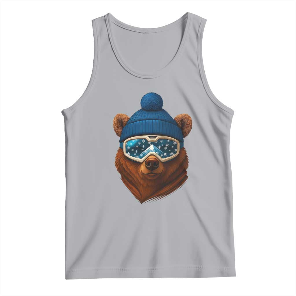 Grizzly Bear Snowboard Goggles Skiing Snow Winter Sport Tank Top TS11 Athletic Heather Print Your Wear