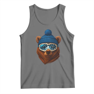 Grizzly Bear Snowboard Goggles Skiing Snow Winter Sport Tank Top TS11 Black Heather Print Your Wear
