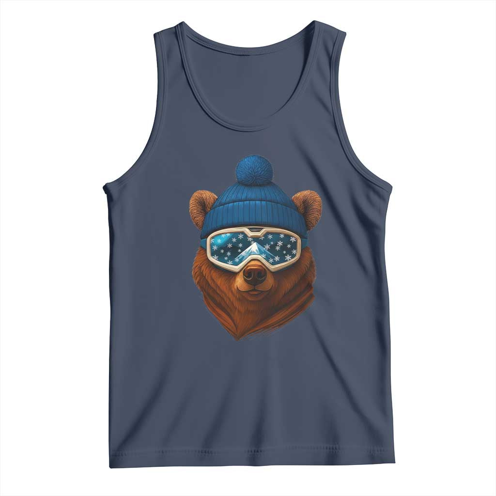 Grizzly Bear Snowboard Goggles Skiing Snow Winter Sport Tank Top TS11 Navy Print Your Wear