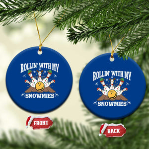 Funny Christmas Bowling Ceramic Ornament Rollin With My Snowmies Bowling Pins TS11 1pc Blue Print Your Wear